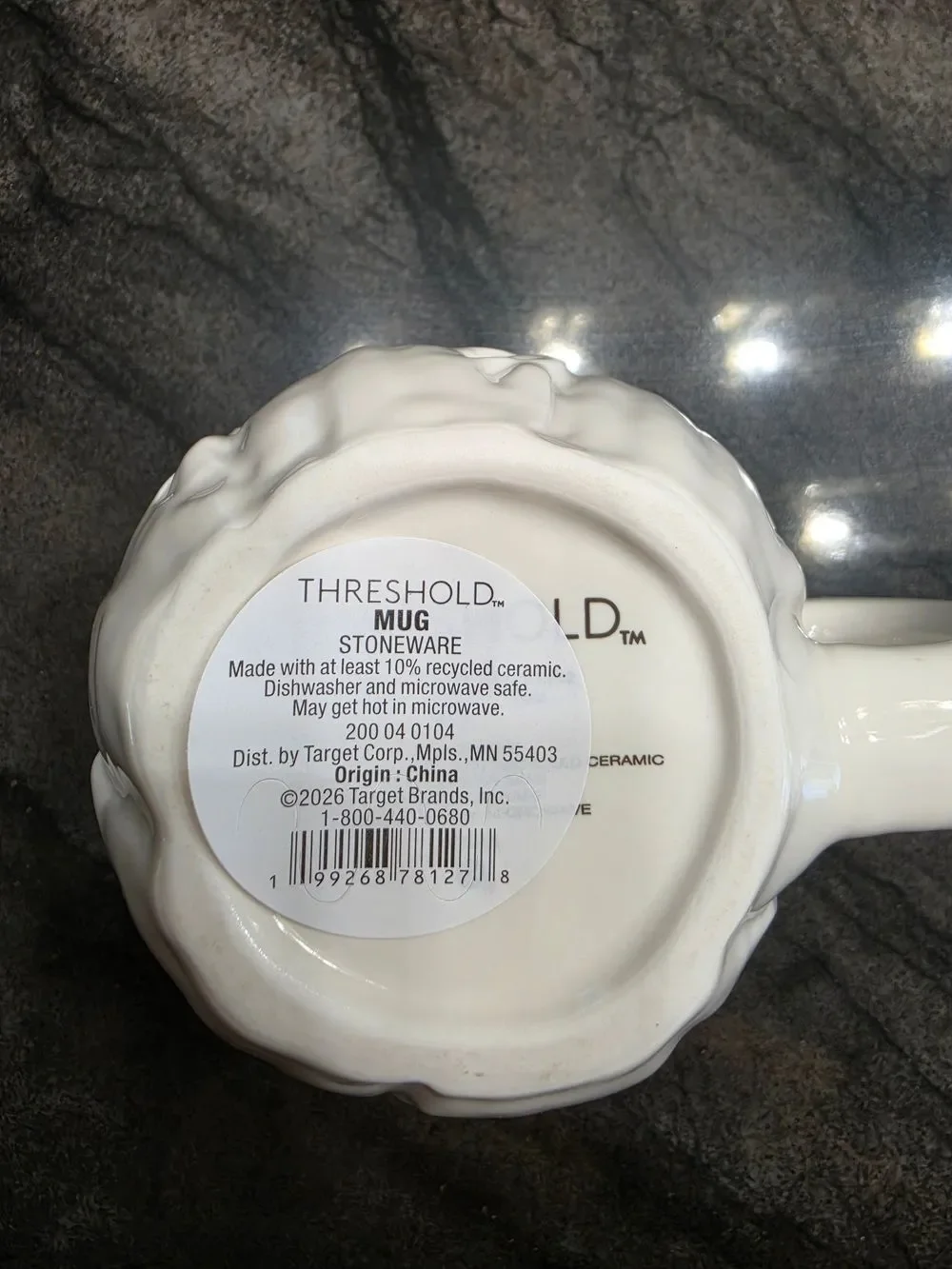 Threshold Radicchio Cabbage Ware Leaf White 2pc Mug Set, Spring Stoneware,  NEW